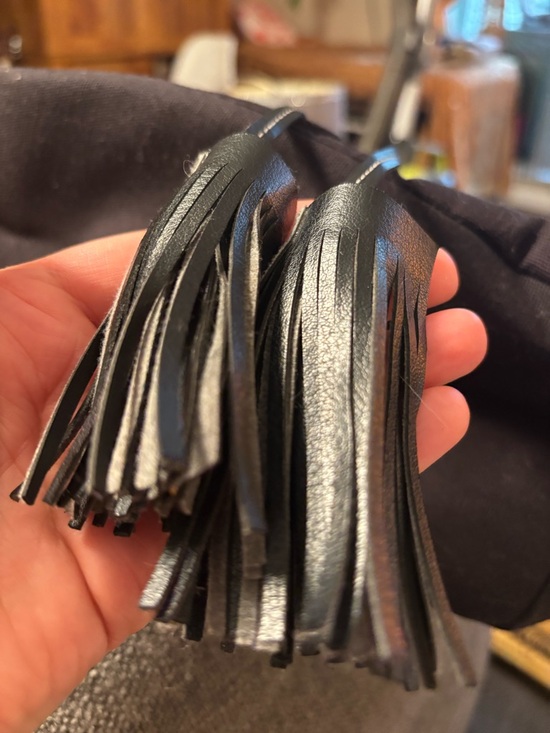 Givenchy Parfums Black Canvas & Leather Hobo Tote Bag Tassel Large Purse • Rare - Picture 11 of 16